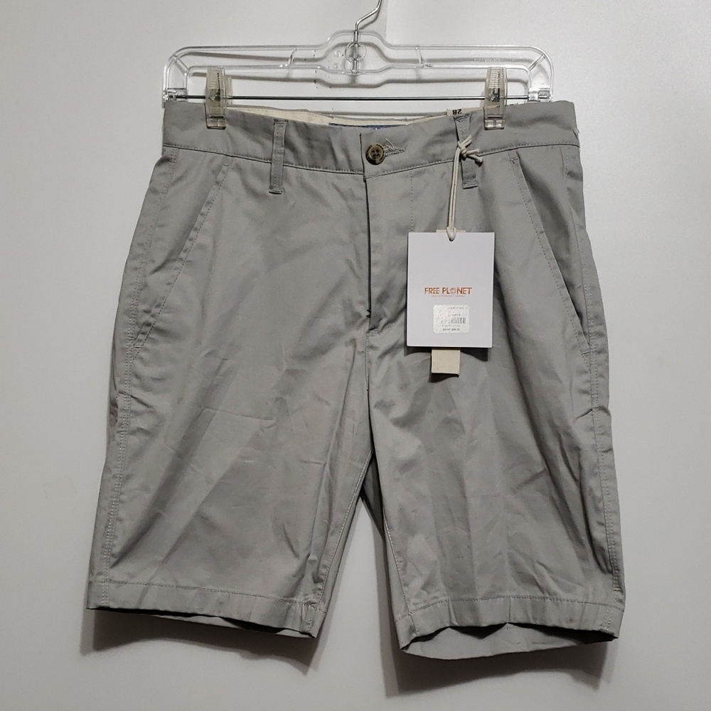 Free‎ Planet Light Gray Men's Flat Front Shorts